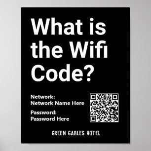 Affiche Instructions WiFi avec code QR sur un