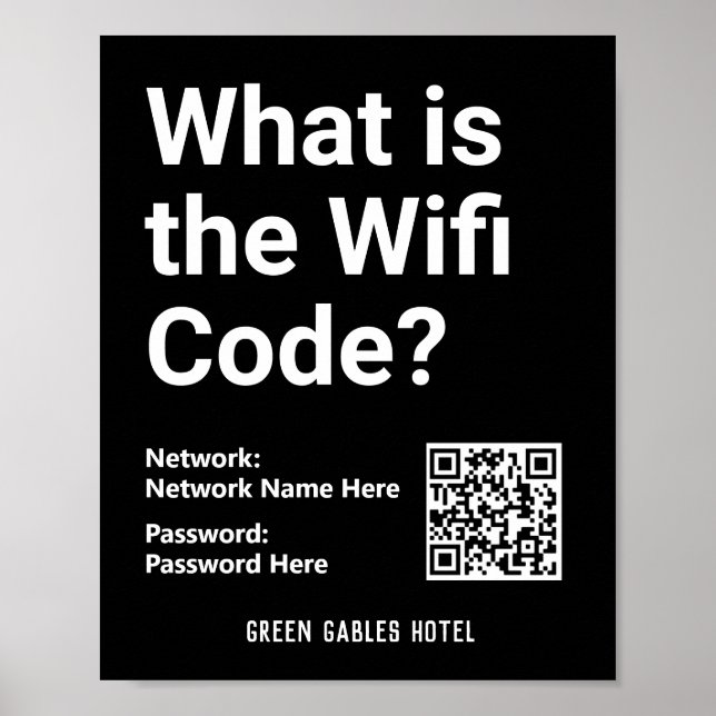 Affiche Instructions WiFi avec code QR sur un (Devant)