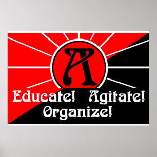 Affiche instruisez agitent organisent l'affiche
