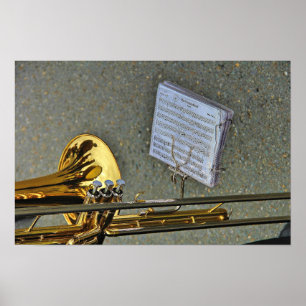 Affiche instrument de musique en laiton de Trombone