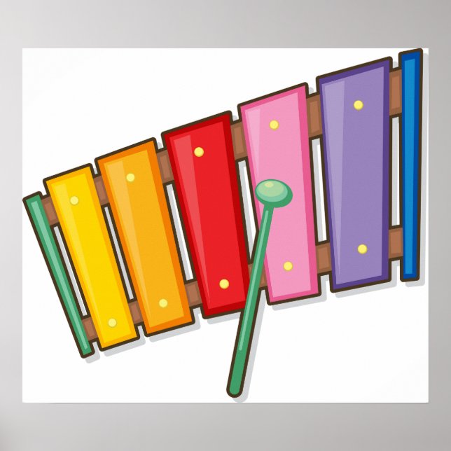 Affiche Instrument de musique xylophone coloré X (Devant)
