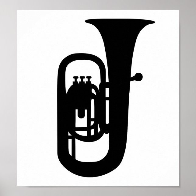 Affiche Instrument Tuba noir (Devant)