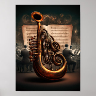 Affiche Instrumento musical de bronce