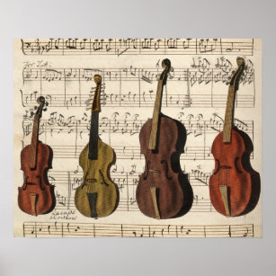 Affiche Instruments à chaîne vintage