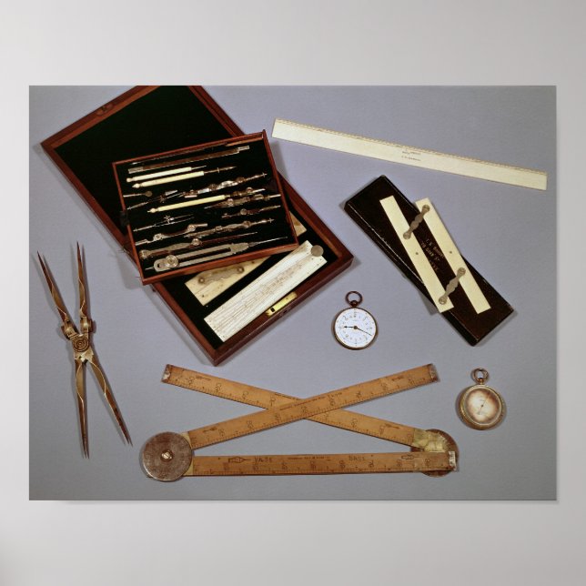 Affiche Instruments de dessin utilisés par Isambard (Devant)