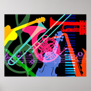 Affiche Instruments de Musique Design Pop Art