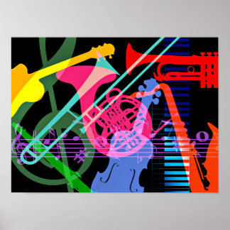 Affiche Instruments de musique design Pop Art