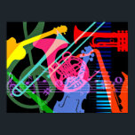 Affiche Instruments de musique Pop Art Design<br><div class="desc">Instruments de musique pop art coloré design</div>