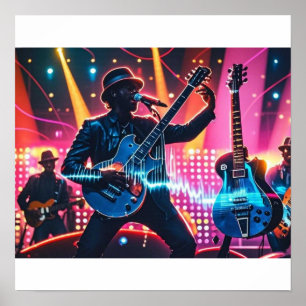 Affiche Instruments de musique pop rétro Abstraits