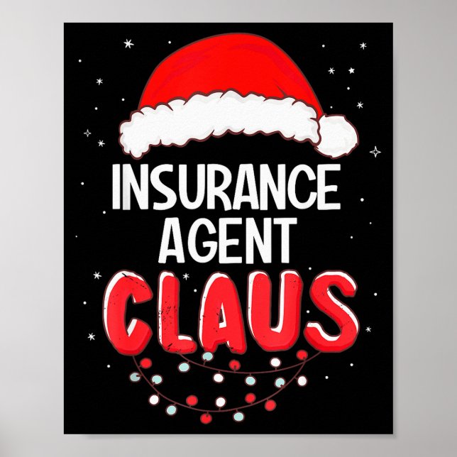 Affiche Insurance Agent Santa Claus Christmas Matching Cos (Devant)