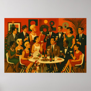 Affiche Intellectuels de Martini de Noël Moderne du Milieu