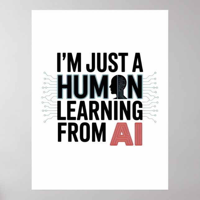 Affiche Intelligence artificielle Apprentissage humain AI (Devant)