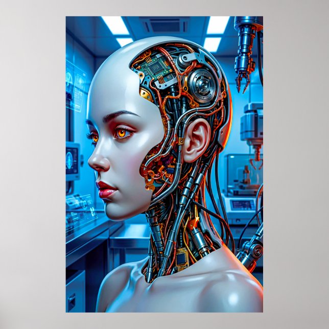 Affiche Intelligence Artificielle Cool Blue Sci-Fi (Devant)