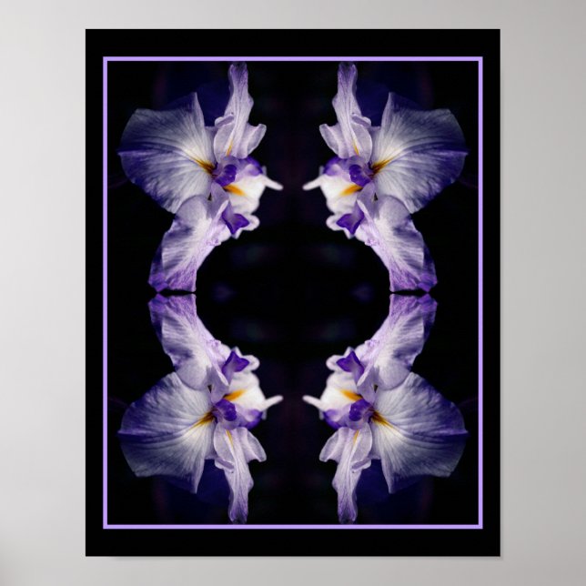 Affiche Intense Fleur Iris Japonaise Gros plan Abstrait (Devant)