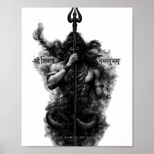 Affiche Intense Seigneur Shiva Trishul Om Namah Shivaya Ar