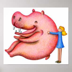 Affiche Interagir avec des hippopotames.