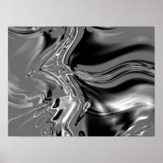 Affiche Interconnecté - noir et blanc