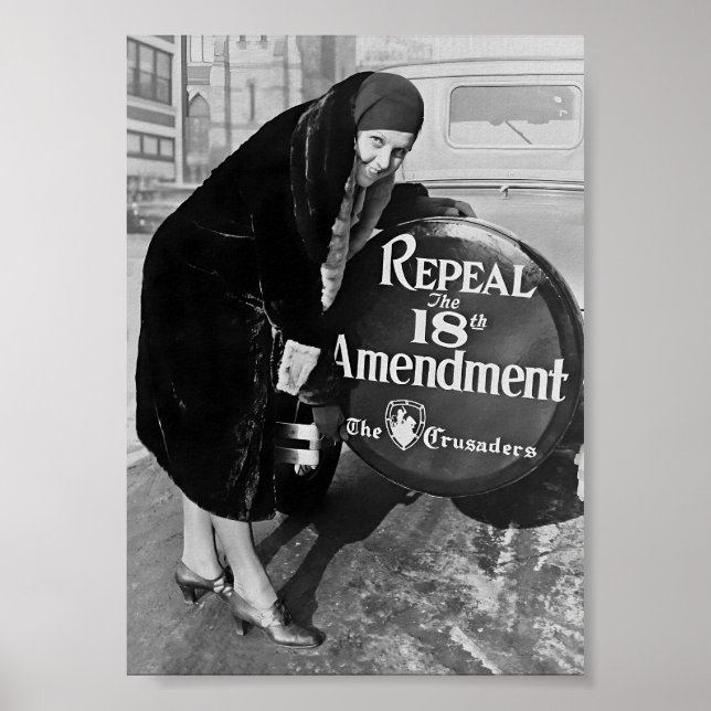 Affiche Interdiction, art Vintage noir et blanc (Devant)