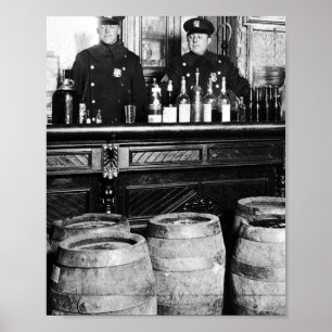 Affiche Interdiction - Police Speakeasy Raid Bootlegger - 