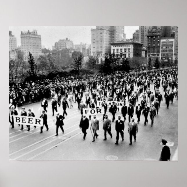 Affiche Interdiction vintage Bière, Nous voulons l'interdi (Devant)