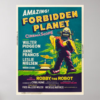 Affiche Interdit Planète 1956 Film Vintage