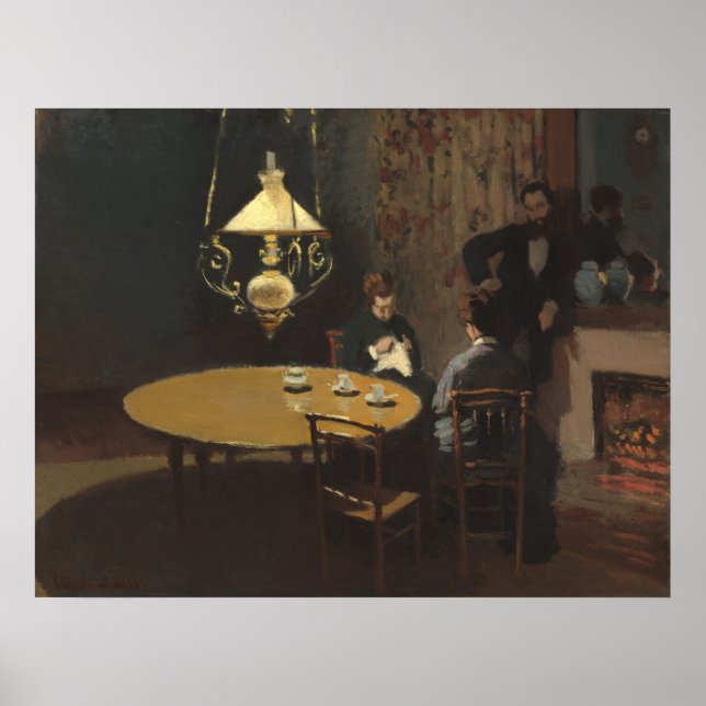 Affiche Intérieur après dîner - Claude Monet Fine Art (Devant)