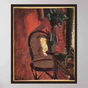 Affiche Intérieur avec chaise et plante par Anna Ancher