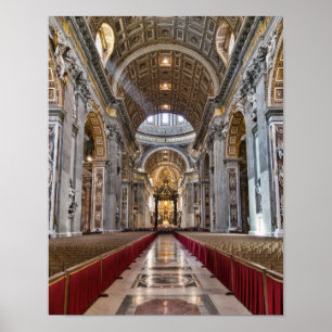 Affiche Intérieur de la basilique de St Peter