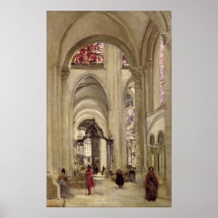 Affiche Intérieur de la cathédrale de St Etienne, Sens