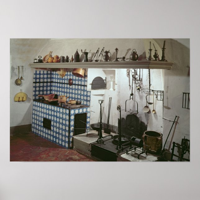 Affiche Intérieur de la cuisine de l'Hôtel de Cabris (Devant)