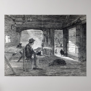 Affiche Intérieur de la hutte d'un colon en Australie