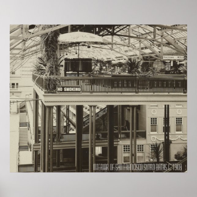 Affiche Intérieur de San Francisco Sutro Bains 1908 (Devant)