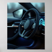 Intérieur de voiture de luxe moderne avec éclairag