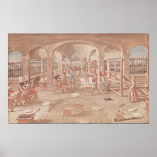 Affiche Intérieur des travaux d'impression pendant le