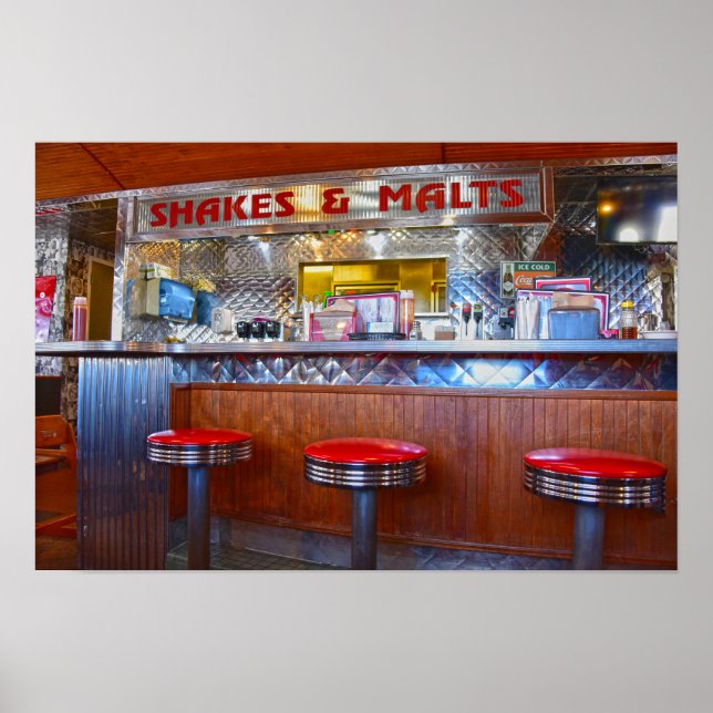 Affiche Intérieur d'Iggy's Diner, Carthage, Missouri (Devant)