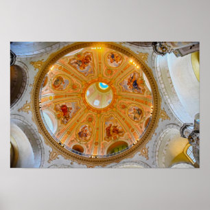 Affiche Intérieur du dôme de la Frauenkirche, Dresde, Alle