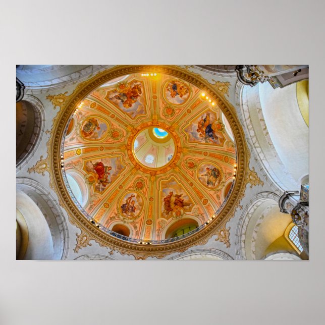 Affiche Intérieur du dôme de la Frauenkirche, Dresde, Alle (Devant)