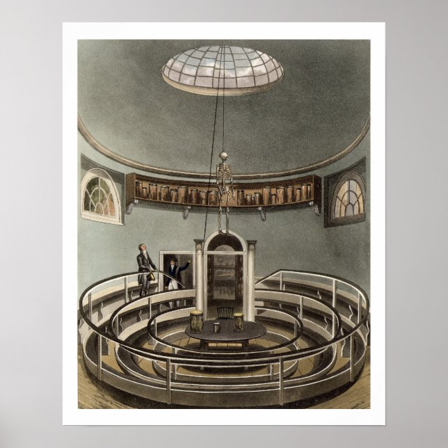 Affiche Intérieur du théâtre d'anatomie, Cambridge, pour (Devant)