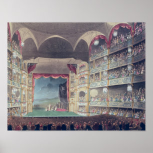 Affiche Intérieur du théâtre de ruelle de Drury, 1808