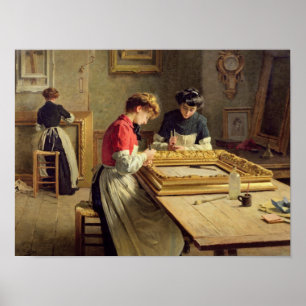 Affiche Intérieur d'un atelier de dorure de cadre