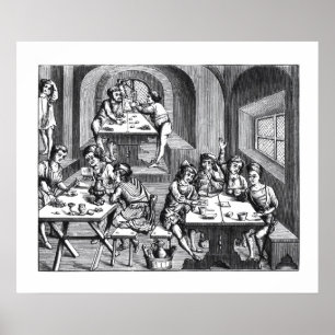 Affiche Intérieur d'une hôtellerie, après une gravure sur