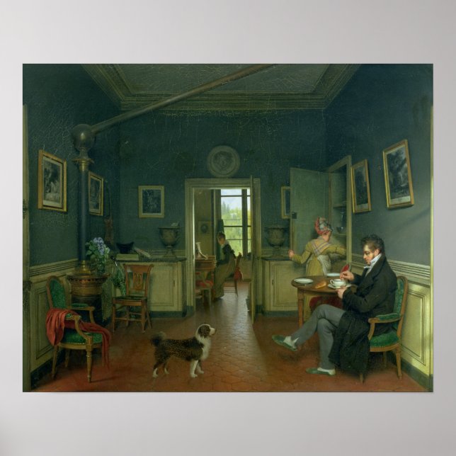 Affiche Intérieur d'une salle à manger, 1816 (Devant)