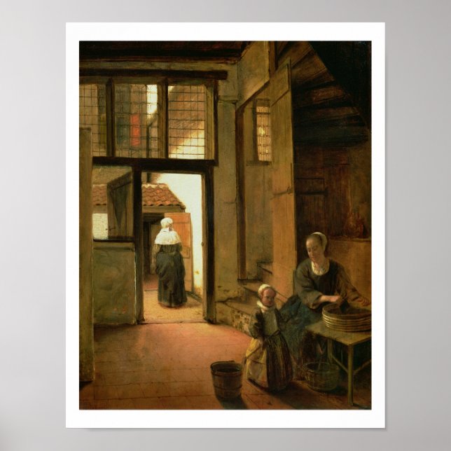 Affiche Interior of a Dutch House (oil on panel) (Devant)