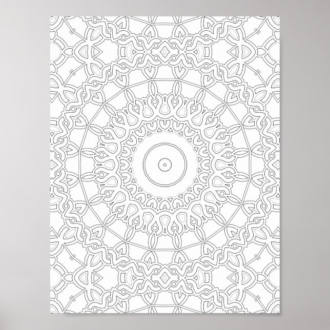 Affiche Interlocking Loopwork Coloring Page Pattern Art (Devant)
