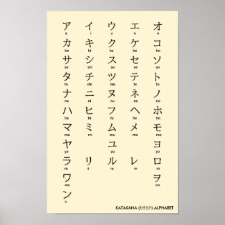 Affiche Internationale > Japonais | Katakana Alphabet カ タ