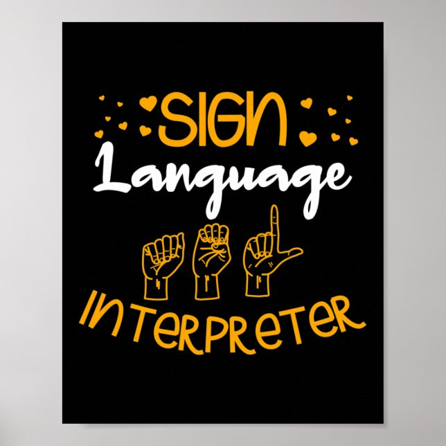 Affiche Interprète de langue Sourde Signer Langue Sensibil (Devant)