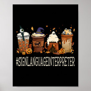 Affiche Interprète en Langue des Signes Horreur Café Hallo
