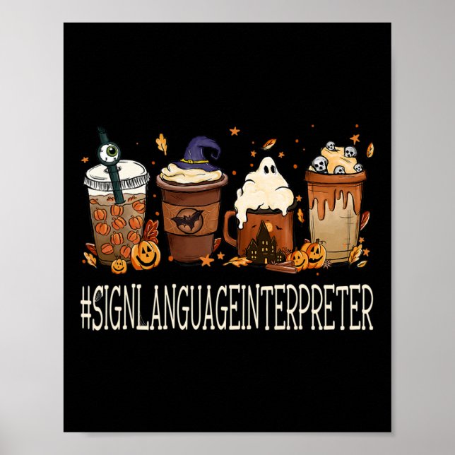 Affiche Interprète en Langue des Signes Horreur Café Hallo (Devant)
