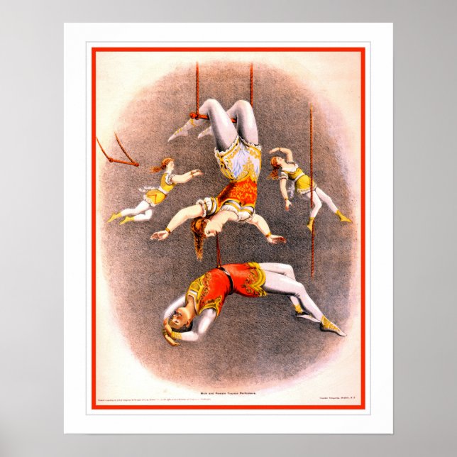 Affiche Interprètes de cirque vintage Trapeze (Devant)