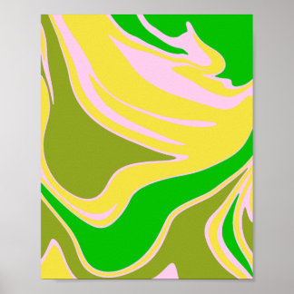 Affiche Intertwined Color Waves with Soft Curves